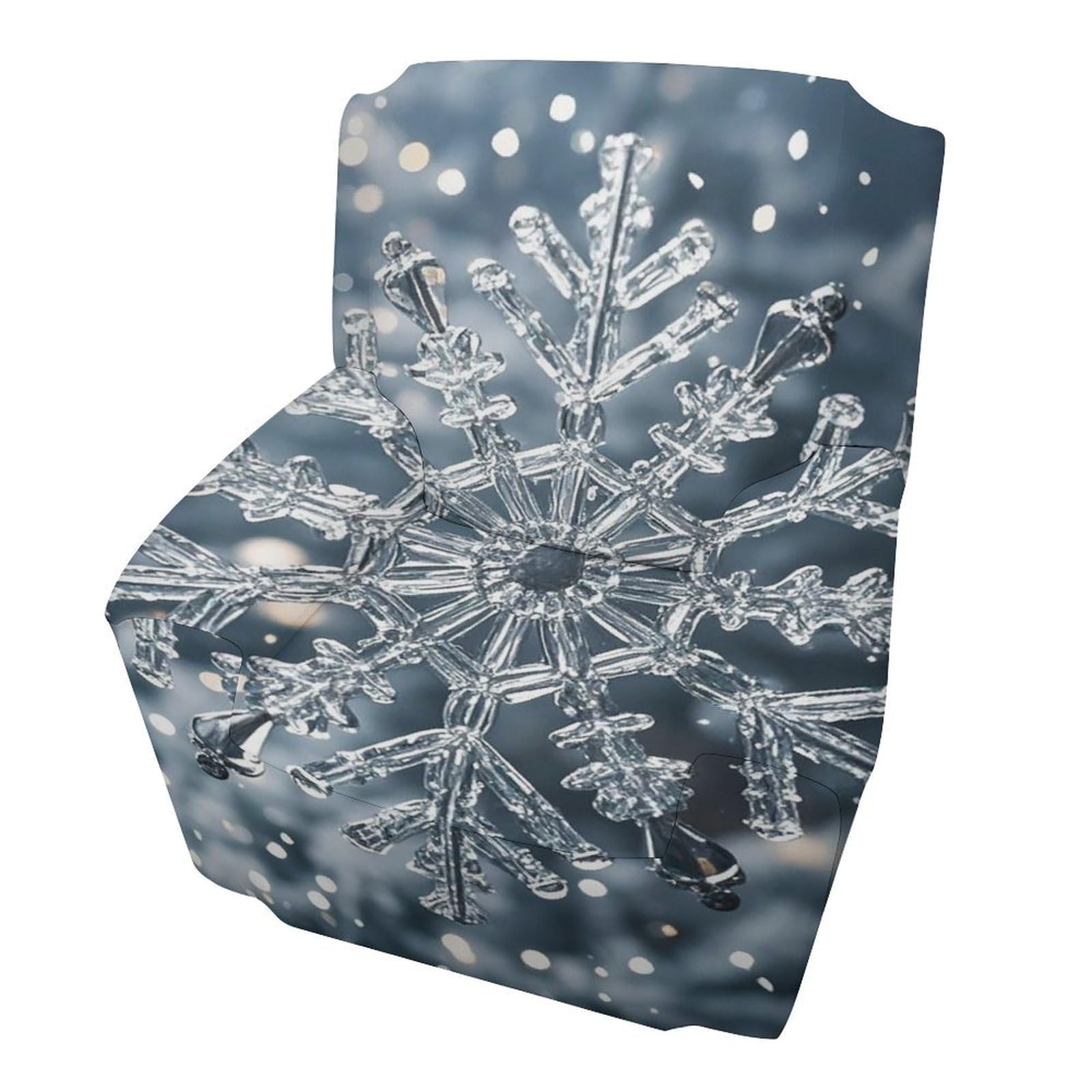 Housse de canapé extensible flocon de neige pour fauteuil 81-119 cm