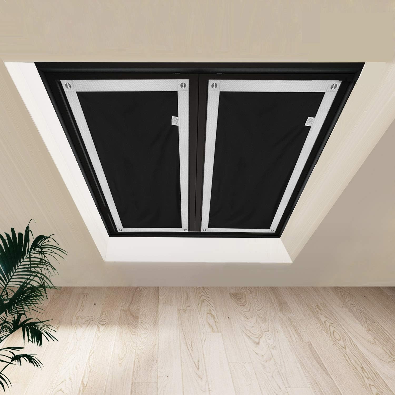 johgee Blackout Curtains for Bedroom, Thermal Insulated Windows Shade Blinds 1 pcs (Black 14.9"x29.5")