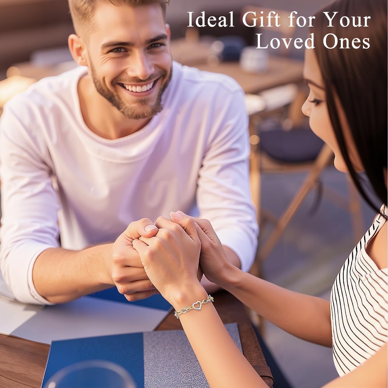 Emibele Heart Charm Bracelet for Women, Bible Verse Bracelet Stainless Steel 18K Gold Plated Bracelet Love Pendant Link Chain OT Clasp, Birthday Christmas Jewelry Gift for Mother Her - Image 5