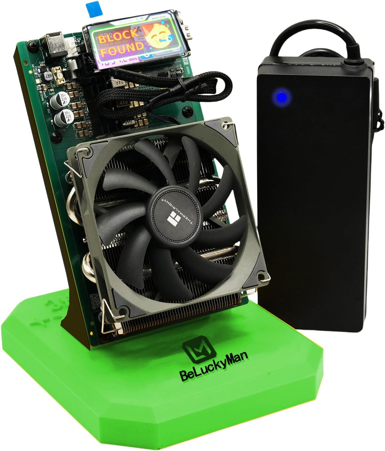 NerdQaxe++ 4.8TH/s Bitcoins Miner 4 Pieces BM1370 Asic Chip Solo BTC 15J/Th 98W Power Consumption Open-Source Mining Machine (Green)