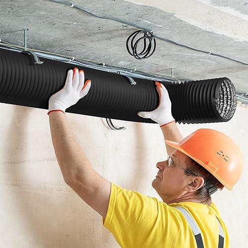Vista 105 de iPower Manguera de ventilación flexible de 3 pulgadas y 8 pies de conducto de aluminio de 4 capas de protección para secadora para calefacción