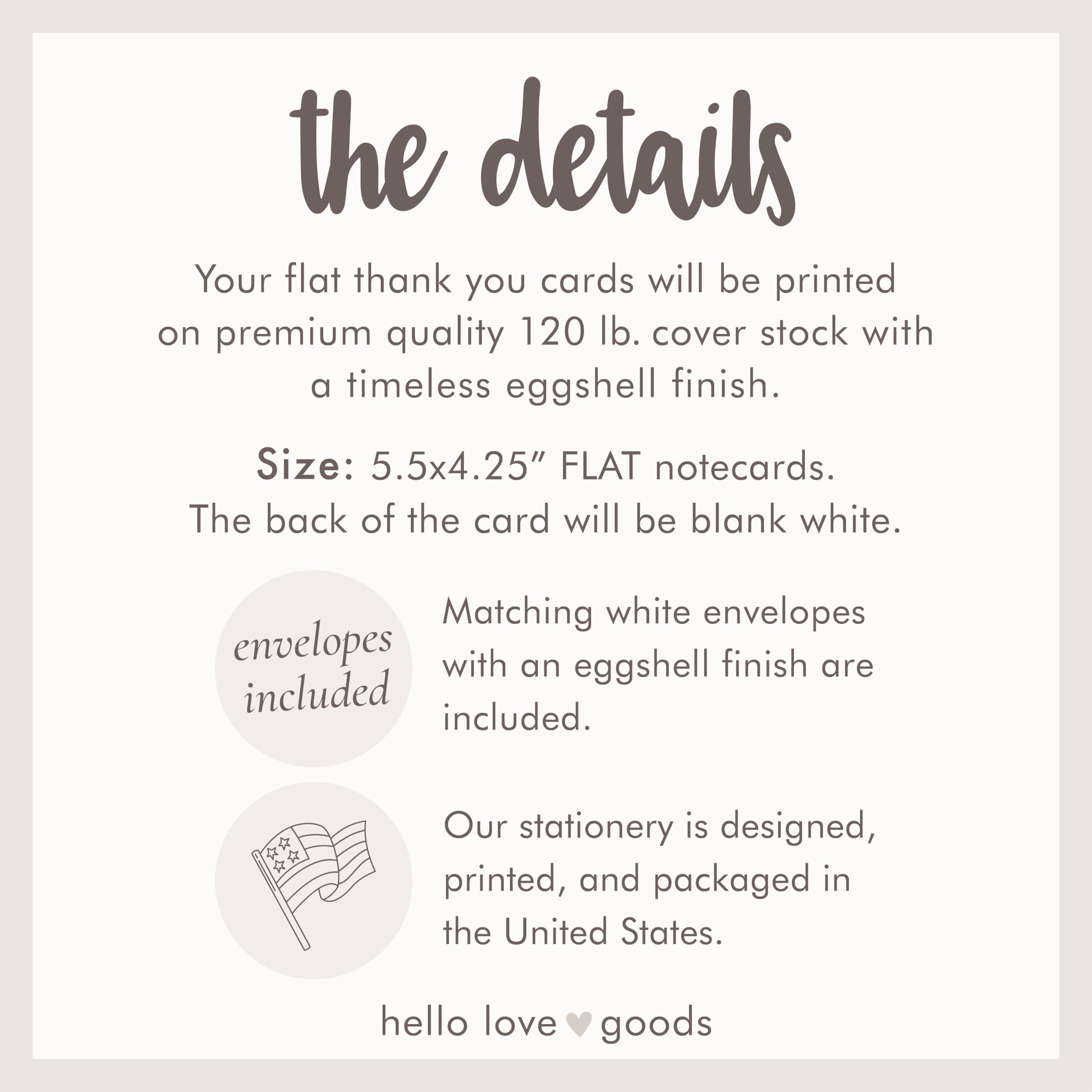 Amazon.com : Hello Love Goods Graduation Thank You Cards Personalized with  Name, 5.5x4.25 Black and White Thank You Note Cards, Envelopes Included  (Flat Notecard) : Office Products