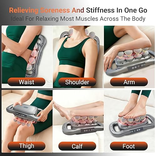 Miniatura 5 de Pistola de masaje de 16 cabezas de tejido profundo  Masajeador muscular eléctrico portátil 2025, alivio del dolor para cuello, espalda, hombros,
