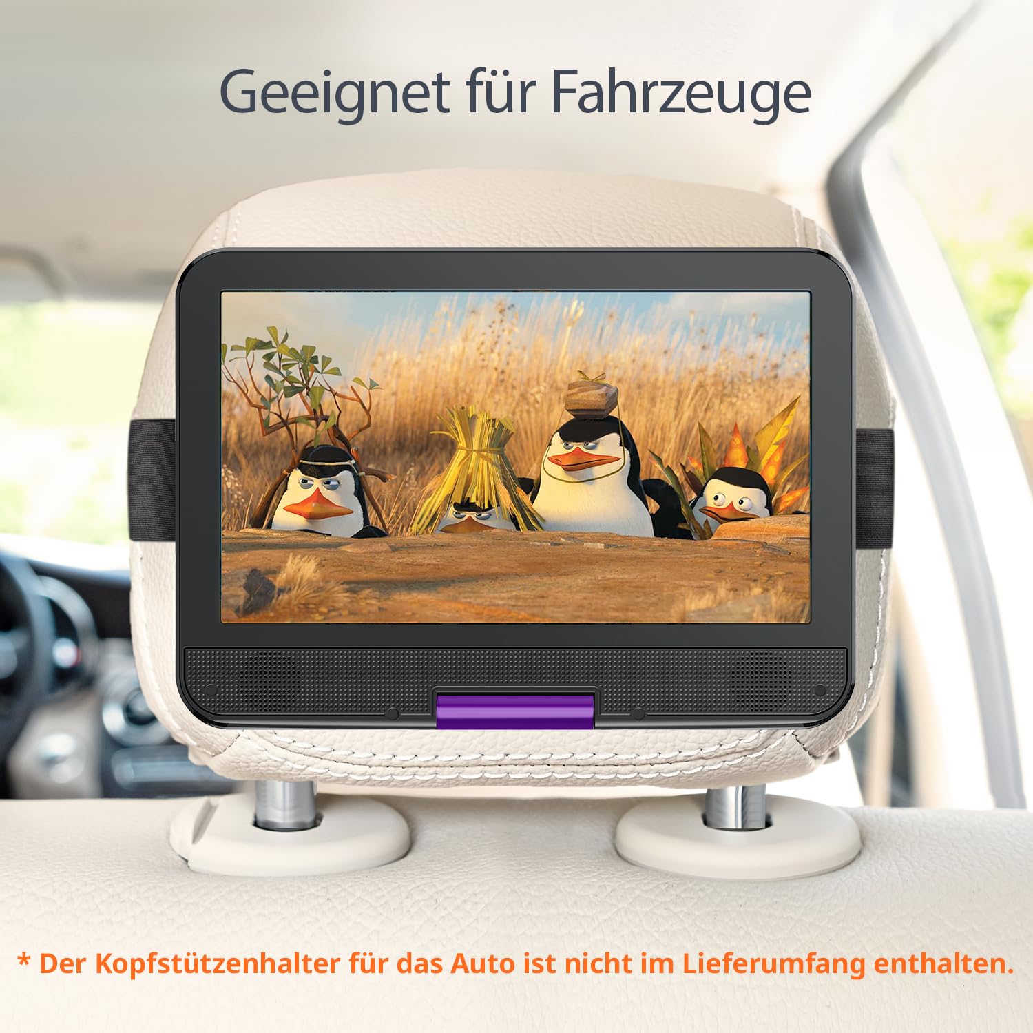 Yoton 12,5" Tragbarer DVD-Player Mit 10,5" HD-Schwenkbildschirm Für Das Auto, Mit Autoladegerät, Memory-Playback-Funktion, Unterstützt 4-6 Stunden Wiedergabe [Blu-ray Nicht Unterstützt]