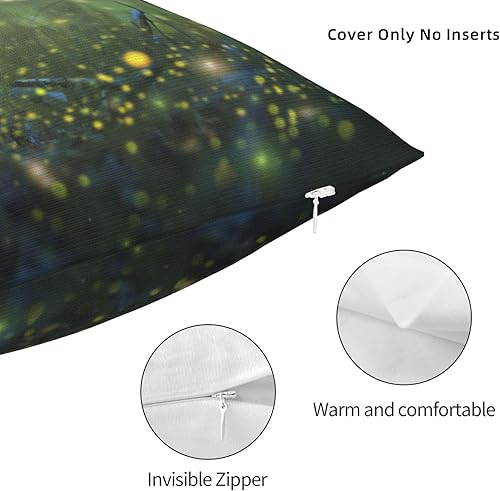 Miniatura 2 de KArFri Firefly - Fundas de almohada de 18 x 18 pulgadas con cremallera, fundas de almohada de felpa de doble cara, fundas de almohada decorativas