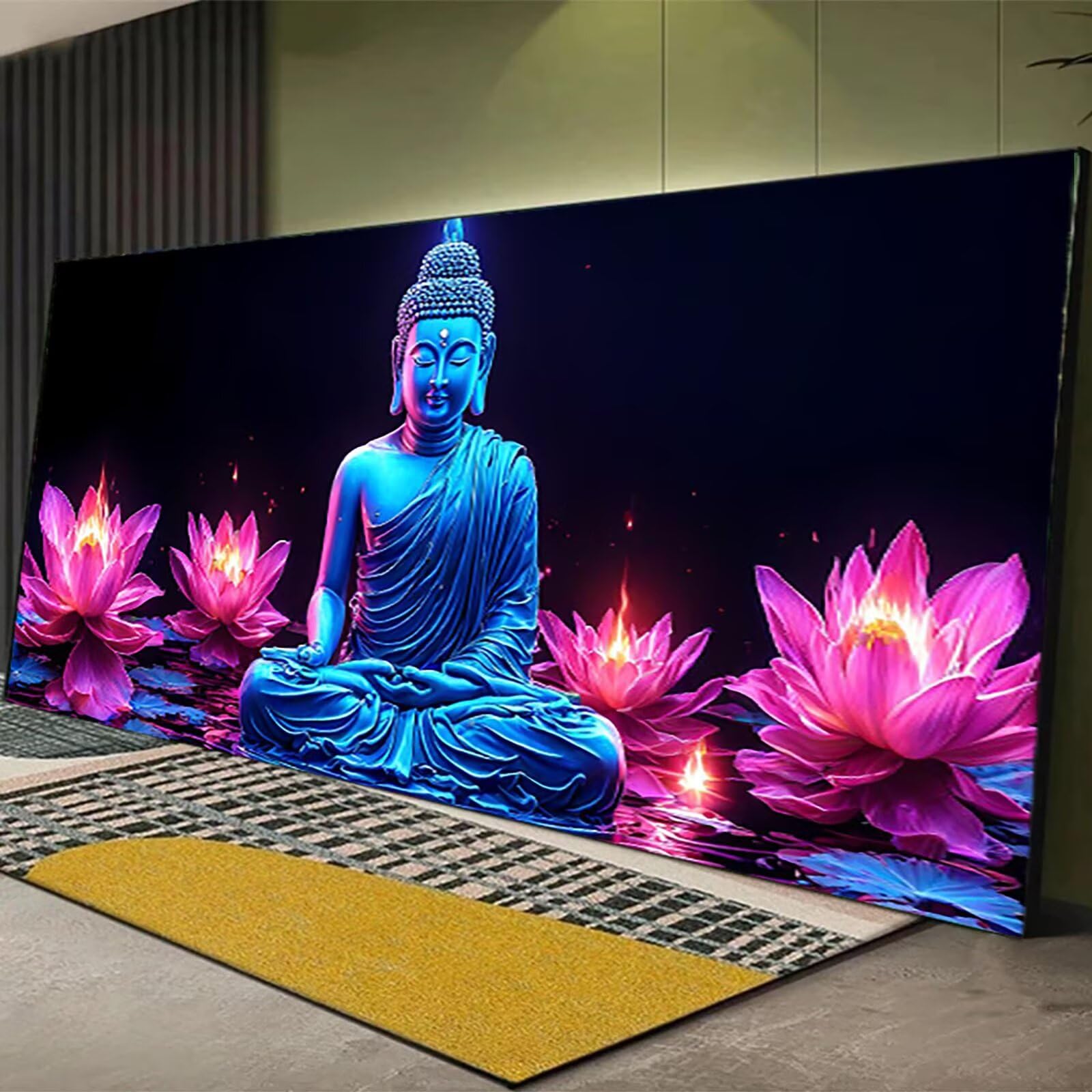 Malen nach Zahlen Kinder Lotus Malen Nach Zahlen Erwachsene, Geschenke für Mädchen Junge Bastelset Set, Malen nach Zahlen Buddha | Malen nach Zahlen Ohne Rahmen, (60x120cm) Bastelset Erwachsene G-I