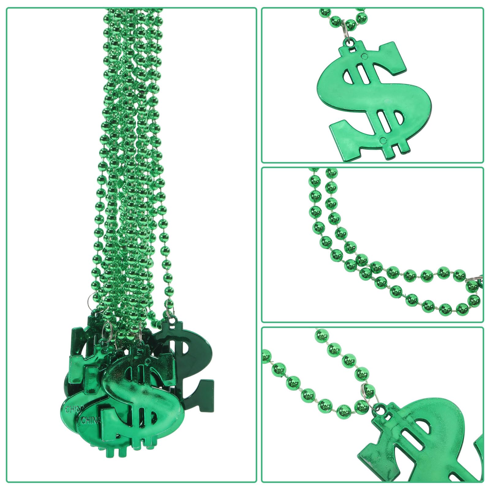 CHGCRAFT Collier Pendentif Dollar (48 pièce) Idéal pour les Anniversaires et les Soirées Hip Hop Verte