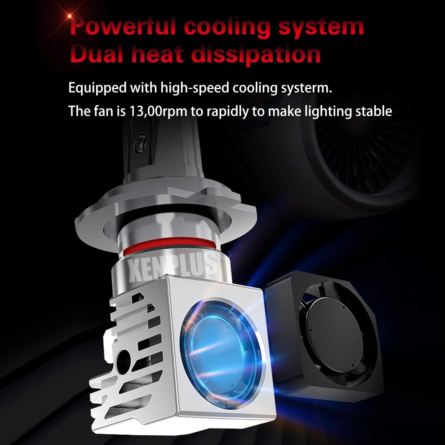XENPLUS H4/9003 Led Headlight Bulbs,55W 6500K Cool White 10000LM Extremely Bright LED Headlights High Low Beam HB2 Conversion Kit, Pack of 2