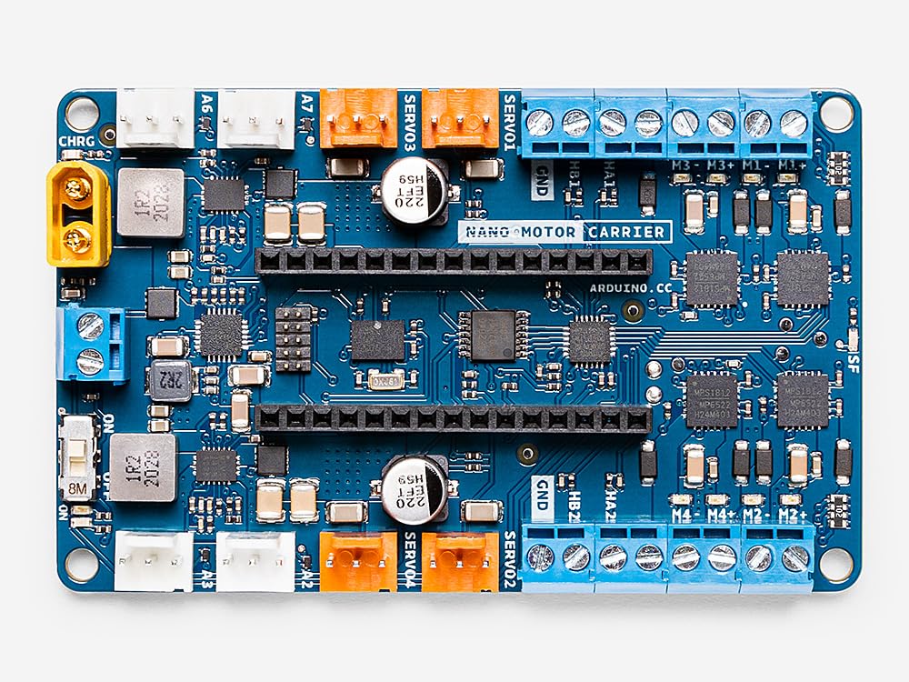 Arduino Nano Motor Carrier [ABX00041] - Carte d'extension pour contrôler Moteurs, idéale pour projets robotiques et Applications DIY Nano IDE.