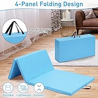Vista 4 de Colchoneta de gimnasia, 3 x 6 pies, 4 x 8 pies, 2 pulgadas de grosor, plegable, para niños, para gimnasio en casa, ejercicio y juego