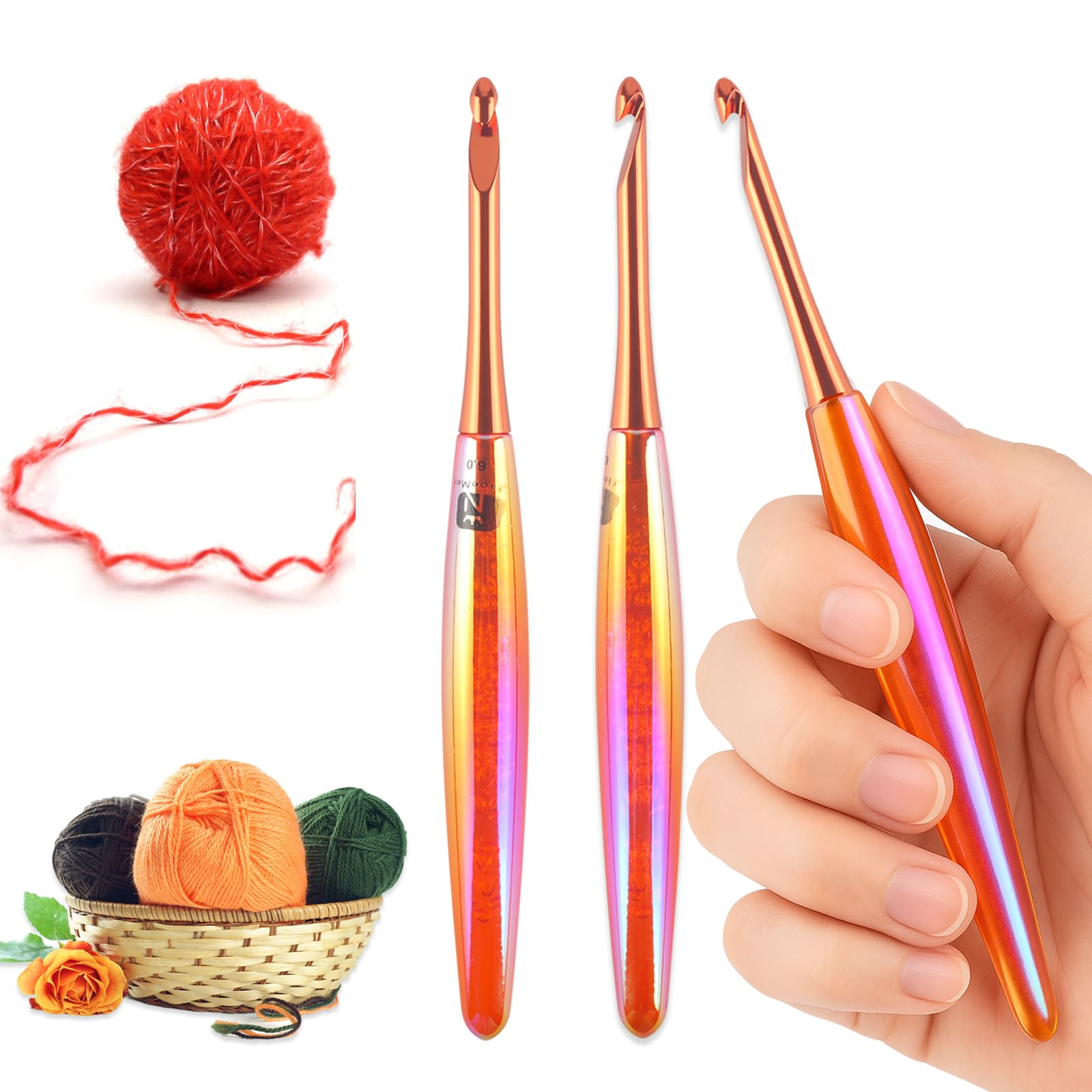 Amazon.com: Svartur Ergonomic Crochet Hooks Set, 6 Sizes (3mm–8mm
