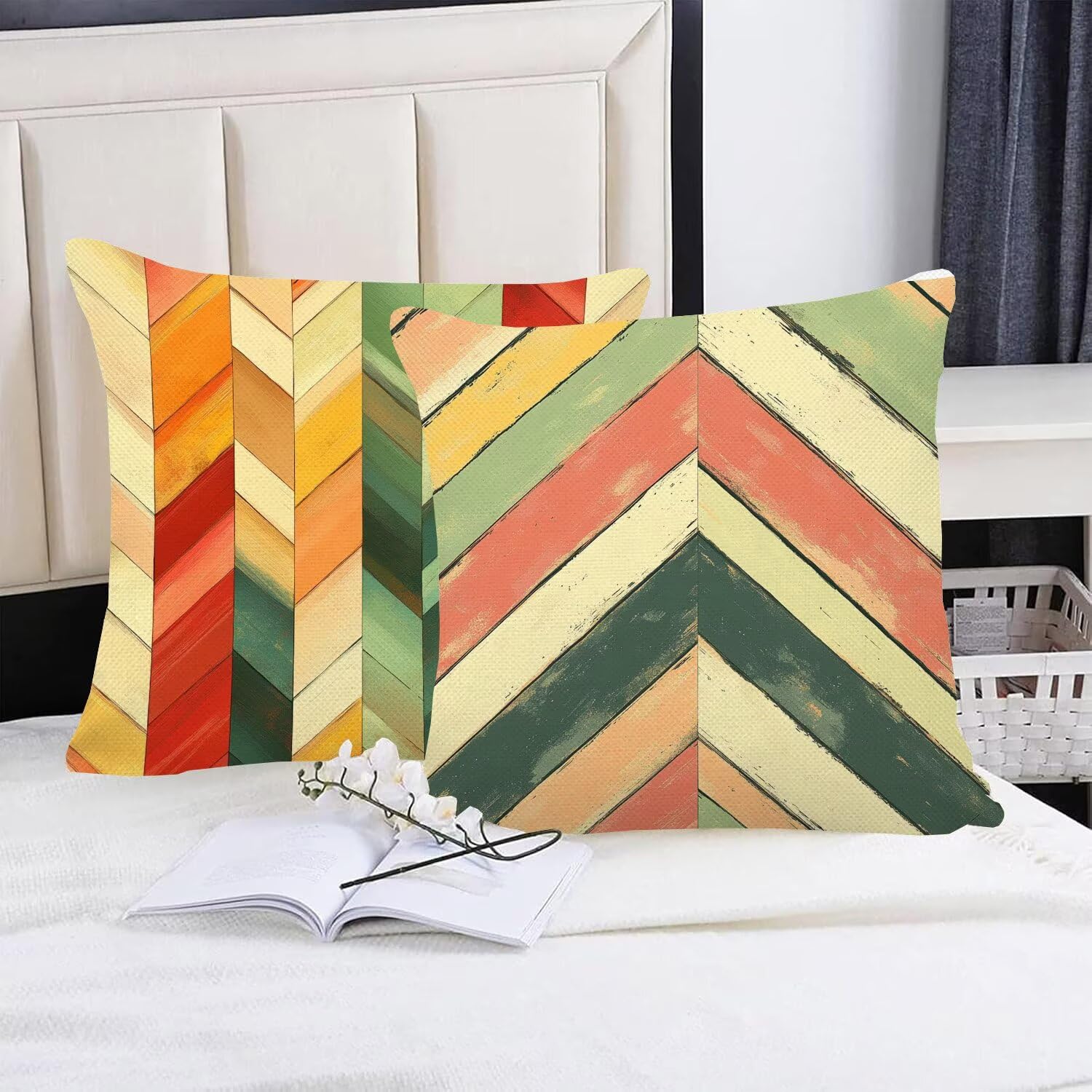 Juego de 4 Fundas Cojines Verano Geometría 80 x 80 cm Fundas Cojines, Decoración Moderna Cojin Exterior, para Sofá salón Coche Cama Sillas Decoración, Cuadrado Terciopelo Sofá Cojín Exterior m-488