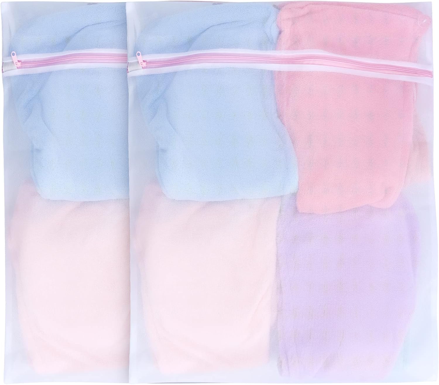 AKHTART 2 Pcs Large Mesh Laundry Bags, Delicate Laundry Bag with Zips