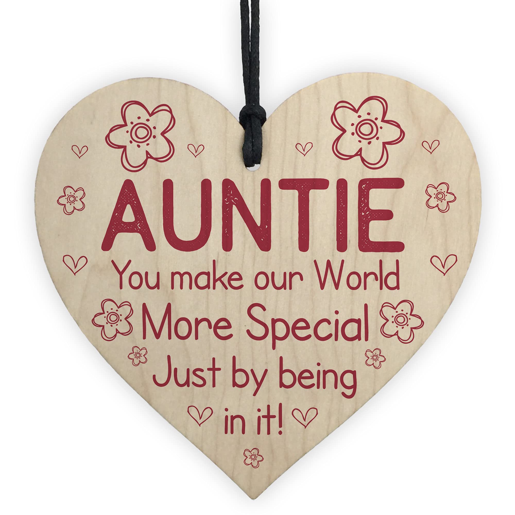 Auntie Birthday Mothers Day Gift From Niece And Nephew Wood Heart Thank You Gift