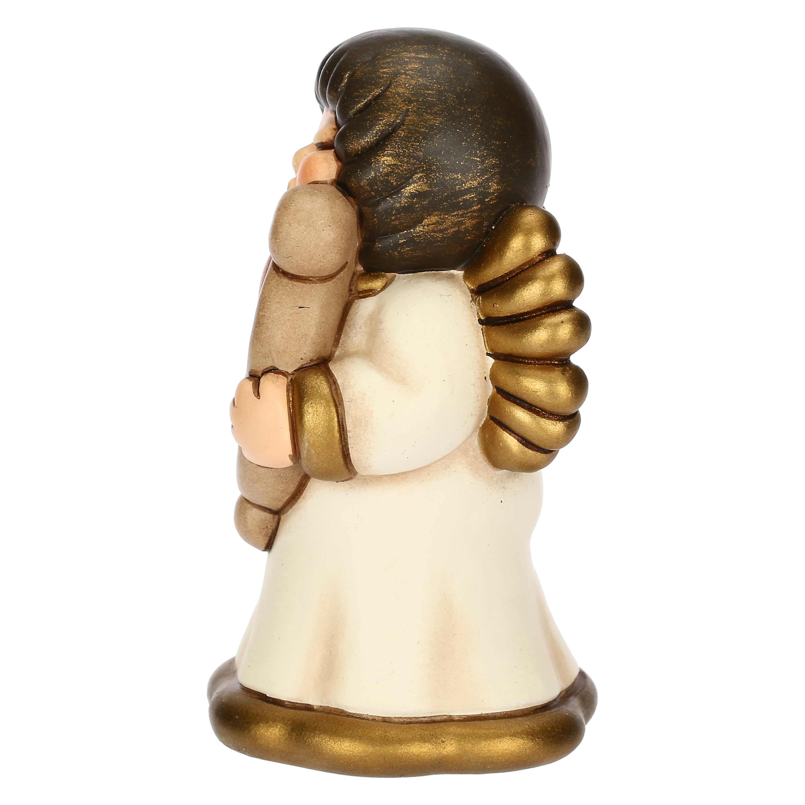 THUN, Angelo Amore con Freccia e Arco in Ceramica Decorata a Mano, Versione Piccola, Linea Angel Love, 4.5 x 4.3 x 7.5 cm h