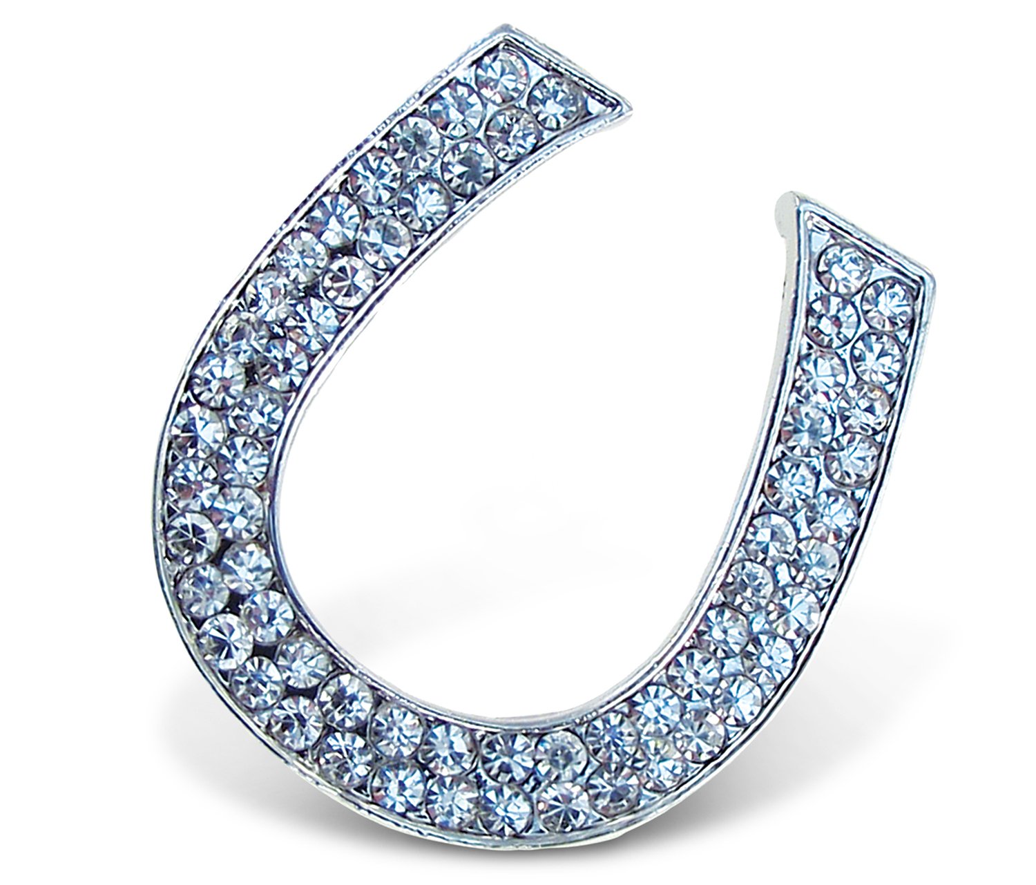 Puzzled Sparkli Horse Shoe Refrigerator Sparkling Magnets with Crystals, Non Applicable, Silver