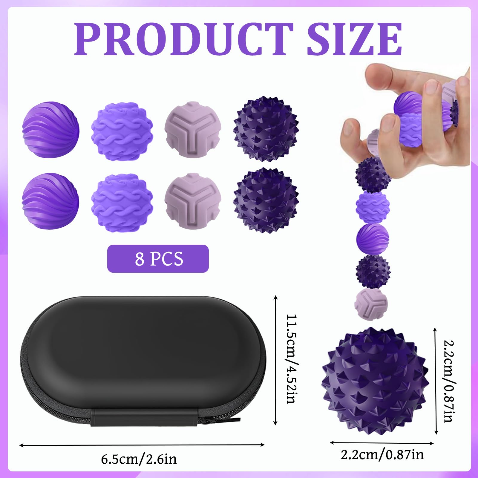 8 PCS Magnetic Balls Fidget Toys for Adults & Teens, Magnetic fidget balls - Image 2