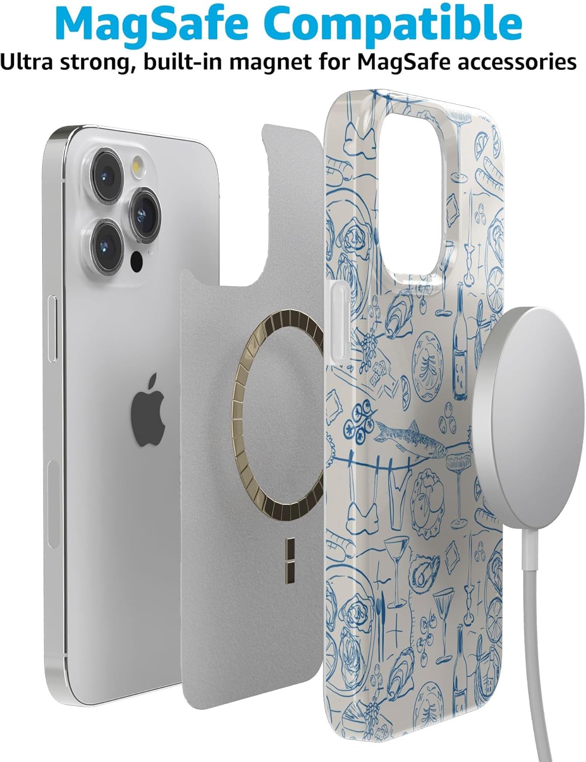 Casely iPhone 15 Pro Case | Amalfi Aperitivo | Dolce Vita | Compatible with MagSafe | Classic Ultra Thin Design
