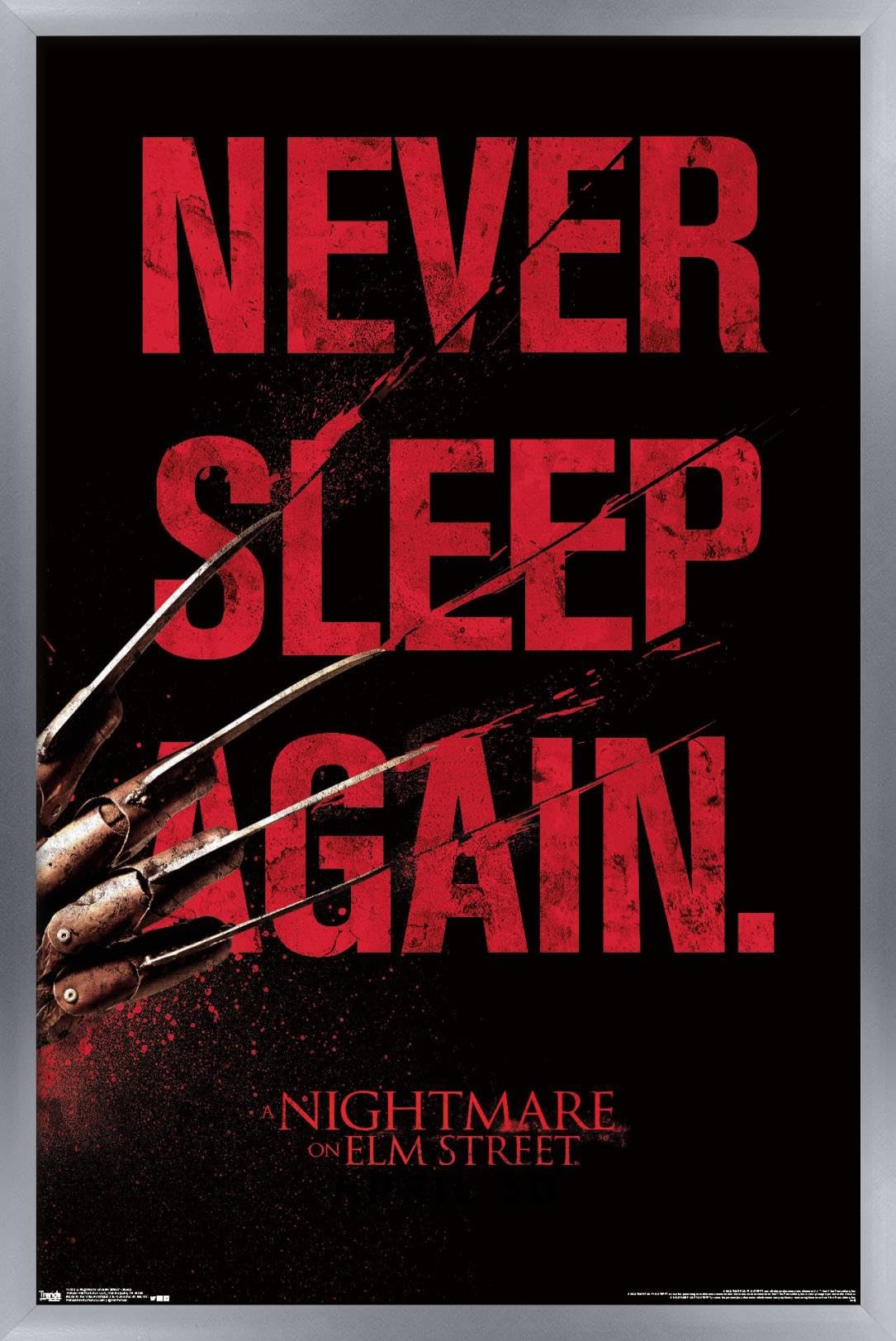 Trends International A Nightmare on Elm Street - Sleep Wall Poster, 14.725" x 22.375", Silver Framed Version