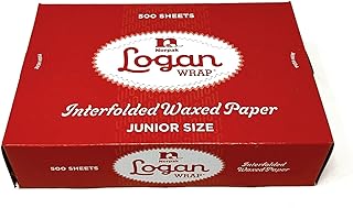 10 3/4" Length X 8" Width, LOGAN Wrap NORPAK Interfolded Wax Paper 500 Sheets