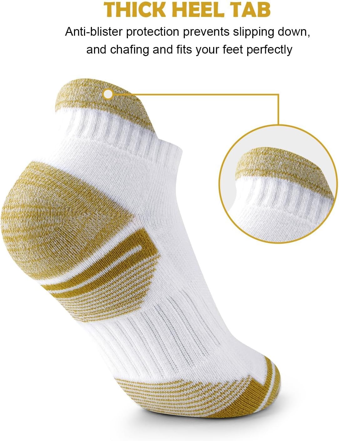 Womens Ankle Running Socks Cushioned Anti-Blister Comfort Athletic Socks (5 Pairs) - Image 4