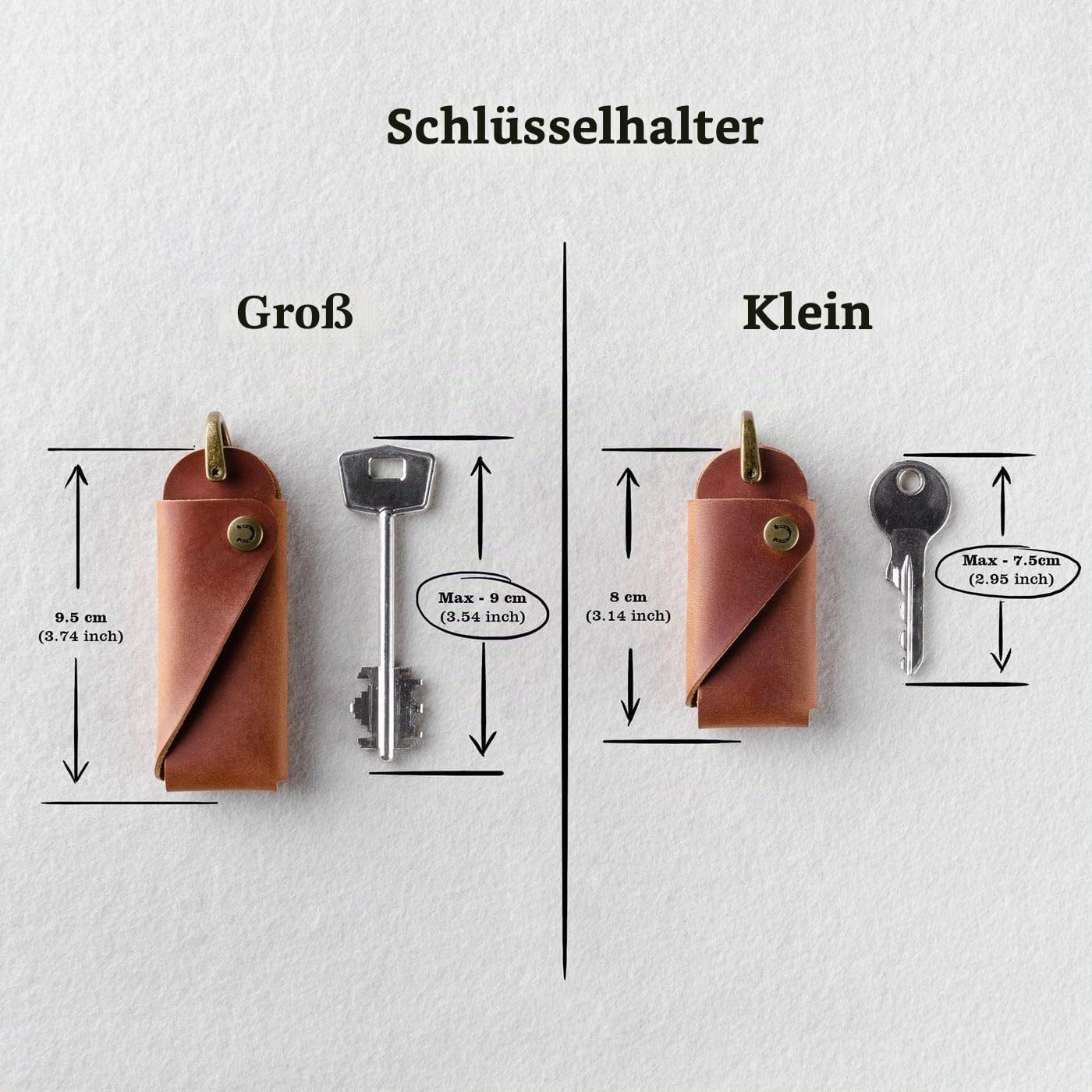 Crazy Horse Craft Geldbörse und Schlüsseletui Leder, Slim Kartenhalter Set