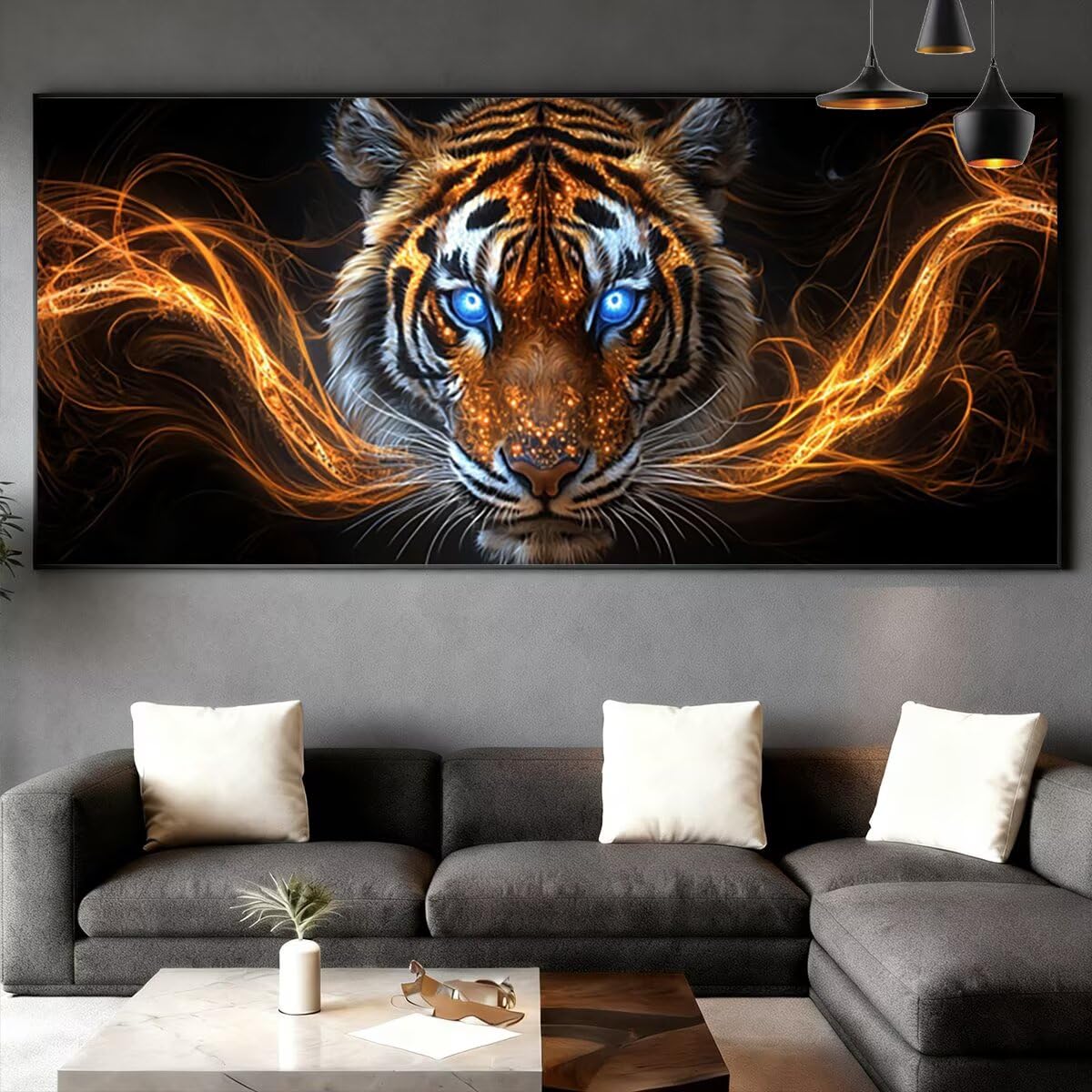 Malowanie diamentami Duży rozmiar 180 x 70 cm, Tiger Diamond Painting Kompletny zestaw, DIY Dołącz koraliki Rysunki dla dorosłych, zestawy do dekoracji wnętrz (abstrakcyjny) S-25