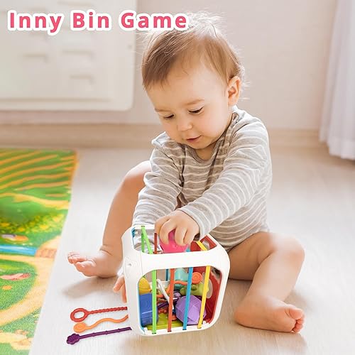 Miniatura 2 de Juguetes Montessori para niños pequeños de 1 año, cubo de actividades 7 en 1, juguete clasificador de formas, juguetes de aprendizaje para el