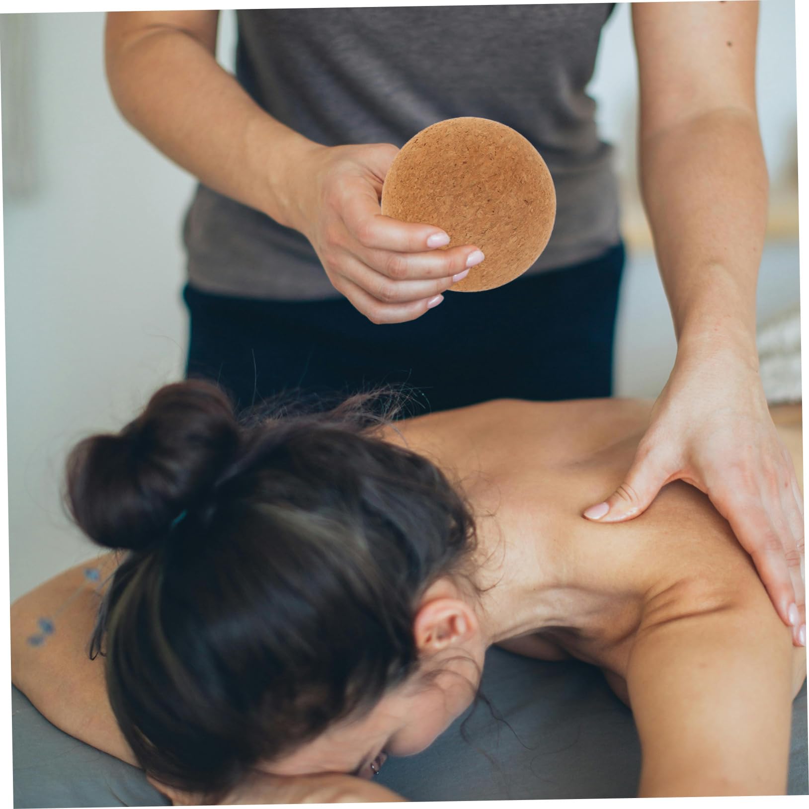 Genérico 2 de Yoga de Corcho con Forma de Erizo Rodillo de Liberación para Masaje de Cuello Y Espalda Rodillo de Fitness