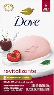 Dove Revitalizante Cherry & Chia Milk Beauty Bar Soap, 6 Bars 3.75oz - Moisturizing, pH-Balanced, Dermatologist Recommended