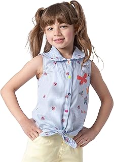 بلوزة مخططة بتصميم فراشة مع ربطة عنق للبنات الصغيرات من نينوس