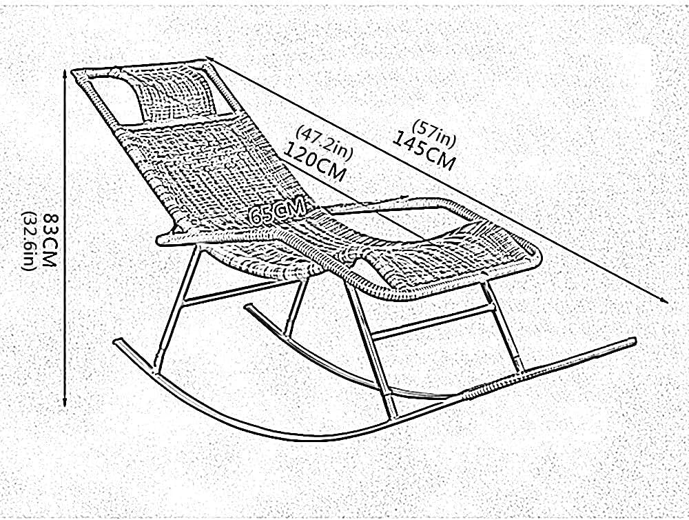 Campung Chair Patio Lounge Chairs Lounge Chair Rocking Chair Home Adult Elderly Recliner Suitable for Balcony Courtyard Garden Outdoor Nap Chair Lazy Lounge Chair Reclining Patio Chairs (Dark Brown
