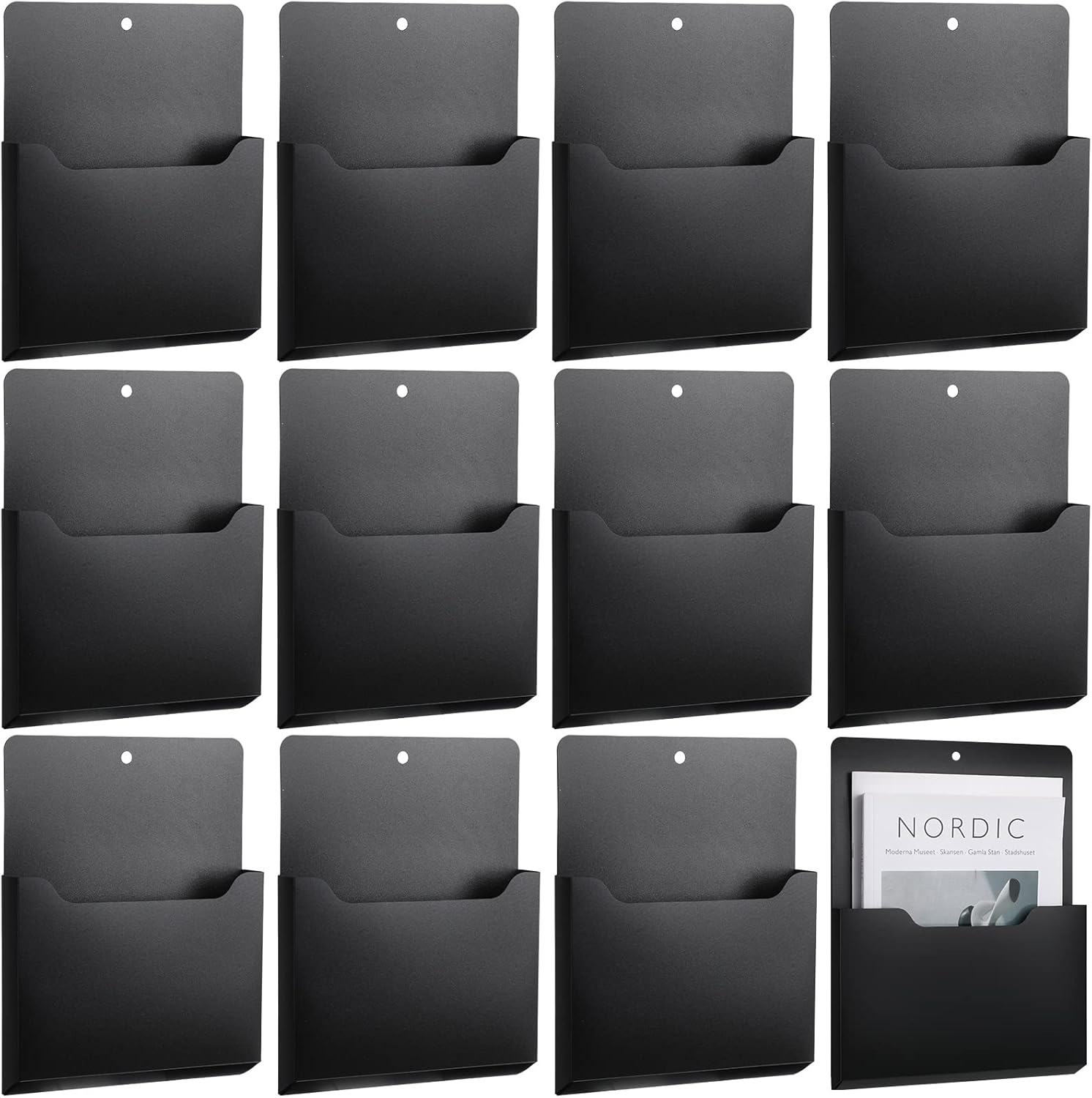 Amazon.com : Sherr 12 Pcs Magnetic File Holder 11.8 x 9.4 x 1.06 Inch ...