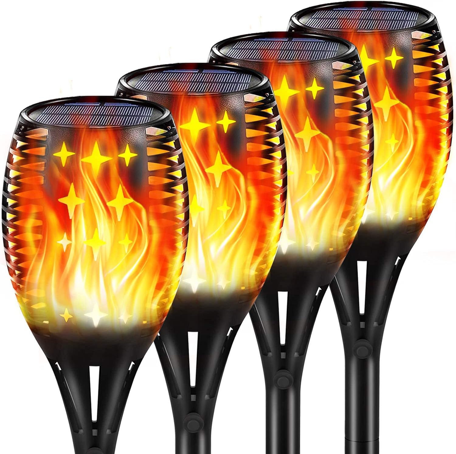 Aionarew Solar Lights Outdoor, 43" Waterproof Flickering Flames Torch Lights Landscape Decoration Lighting Dusk to Dawn Auto On/Off Security Lights for Garden Yard Driveway (4-Star) Aionarew Solar Lights Outdoor, 43" Waterproof Flickering Flames Torch Lights Landscape Decoration Lighting Dusk to Dawn Auto On/Off Security Lights for Garden Yard Driveway (4-Star)