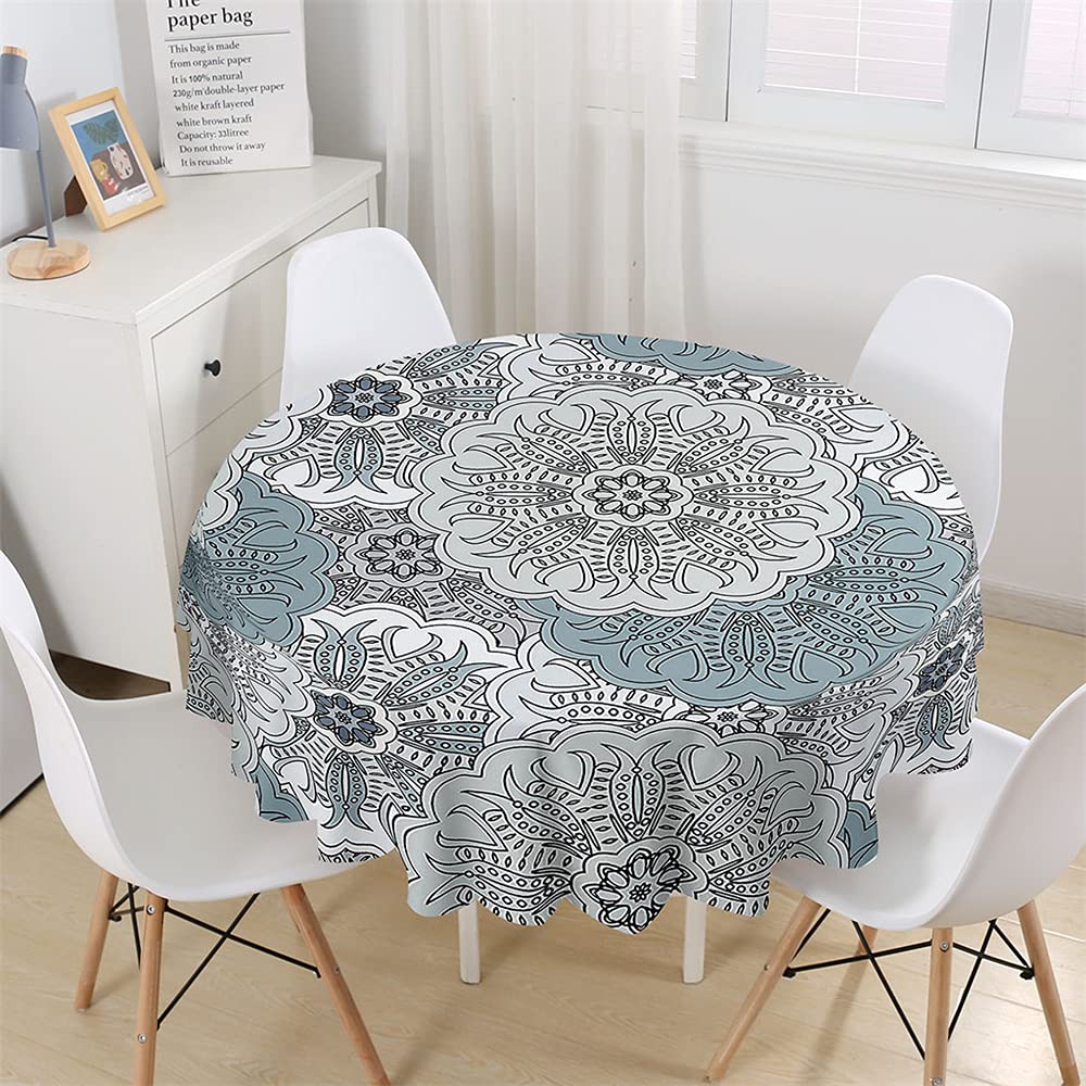 Nappe ronde anti-poussière et facile à nettoyer pour table extérieure de jardin