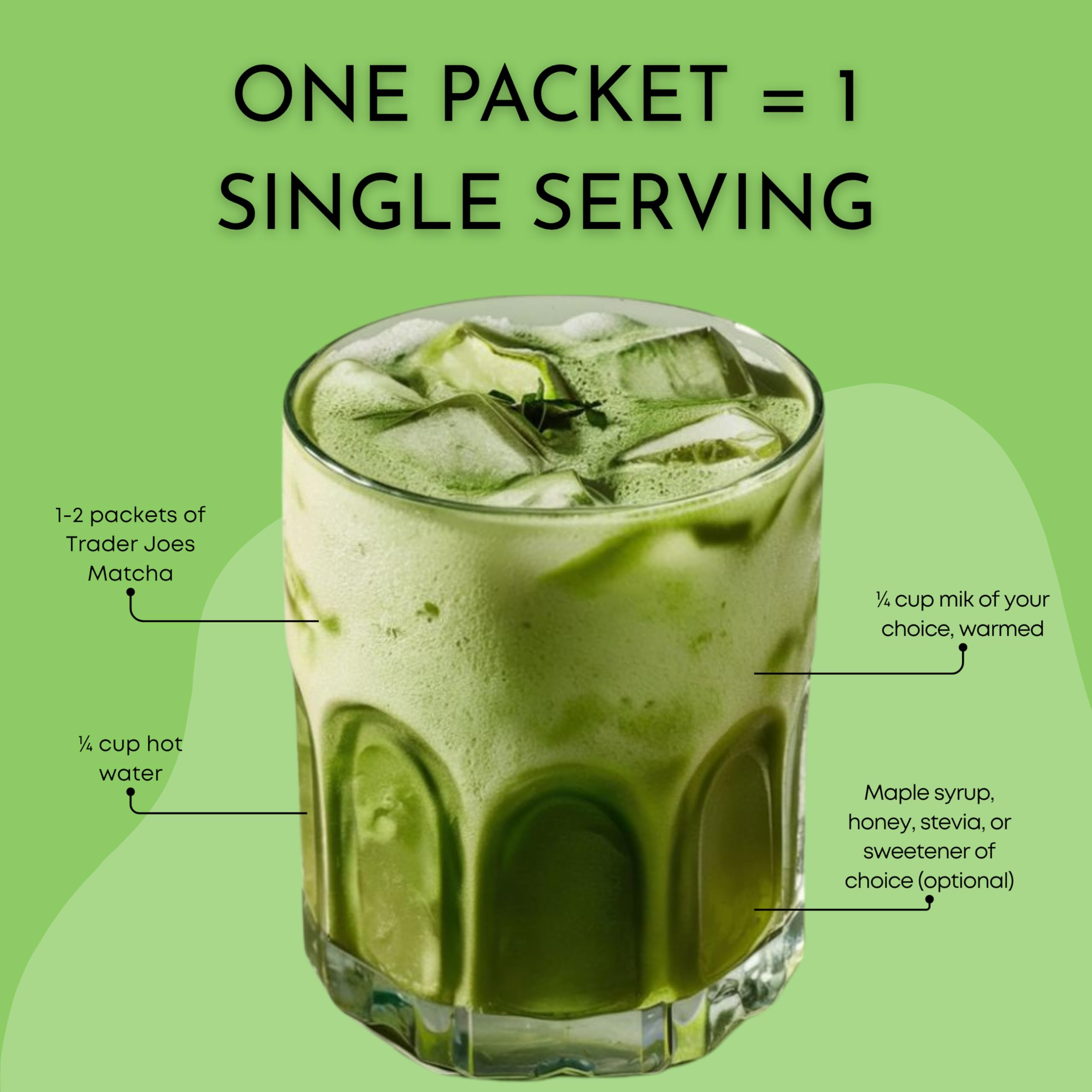 Trader Joes Matcha Green Tea Powder Convenient Single Serve Packets for Travel Home 3 Pack each with 7 — view 3