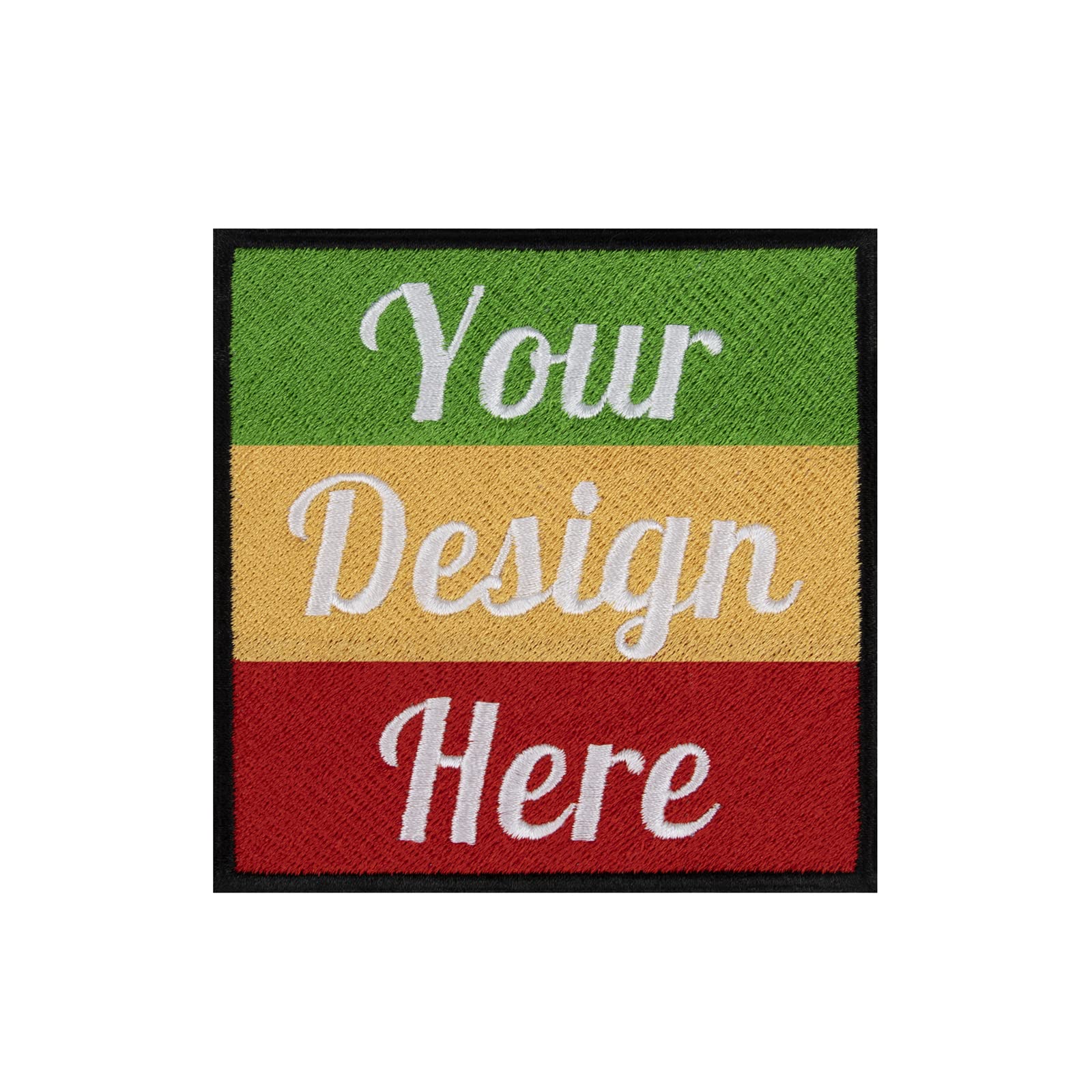 TopTie 20 piezas de parches bordados personalizados etiquetas personalizadas, texto o logotipo, cualquier tamaño, cualquier forma se puede personalizar, gancho y bucle para coser en 4 pulgadas o