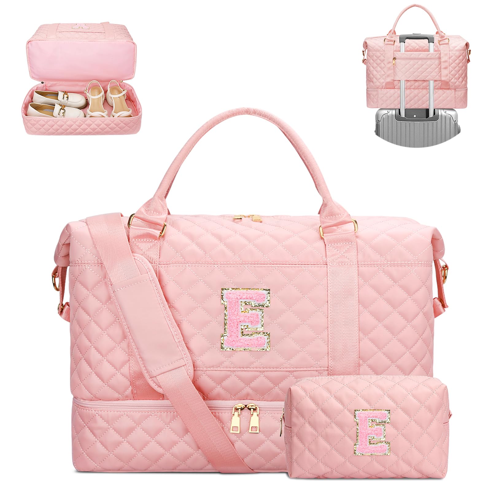 CLOUDWINGS Quilted Initial Duffle Bag