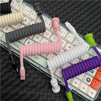 Amazon.co.jp: ミニカスタムコイル状キーボードケーブル、40% 60