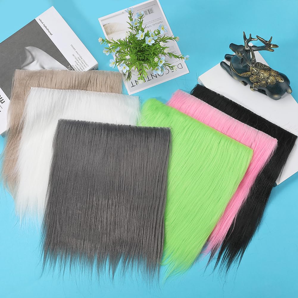 GORGECRAFT 6PCS 25x25cm White Faux Fur Fabric Precut Fluffy Fur Square Patches Shaggy Craft Plush Rug Cloth for DIY Sewing Crafts Pillows Cushion Pad Chair Cover Christmas Gnomes Home Background Decor - Image 4