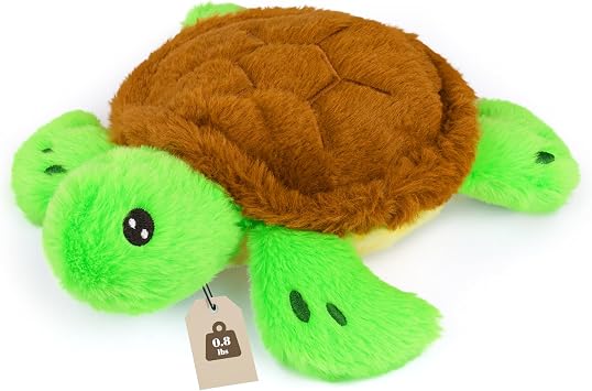 Turtle Stuffed Animal, Small Weighted Plushies Soft Sea Turtle Plush Toy, Cute Plushies Huggable Birthday Gift for Kids Boys Girls,10inch 0.8lbs