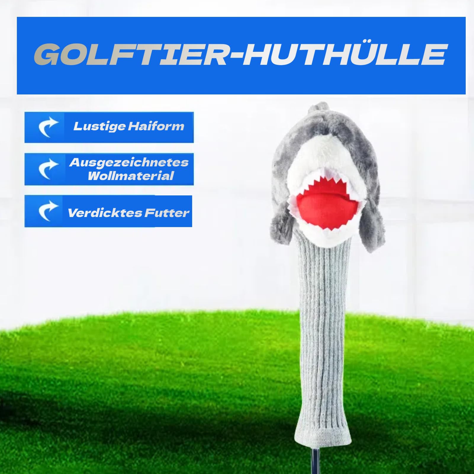 Shark Head Animal Wood Cover 3 y 5 Driver Headcover