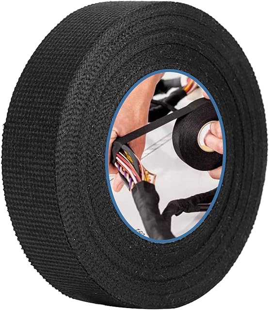 Yosoo Health Gear Automotive Wiring Harness Tape, Multipurpose Car Wiring Harness Tape, Heat-resistant Adhesive Cloth Fabric Tape to Reduce Noise for Car Motorcycle, Black (32mm*11.5mm)