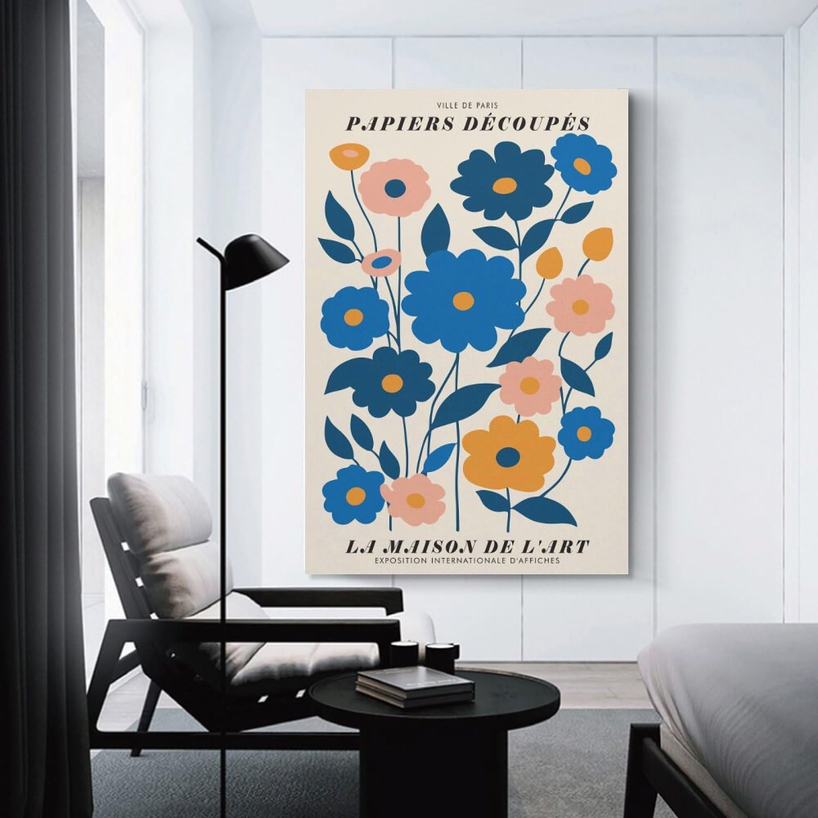 Junmoney Canvas Wall Art Floral Art Deco, 24x36inch(60x90cm), for Living Room, Lounge Or Sitting Room, Canvas Styling for A Polished Room Look