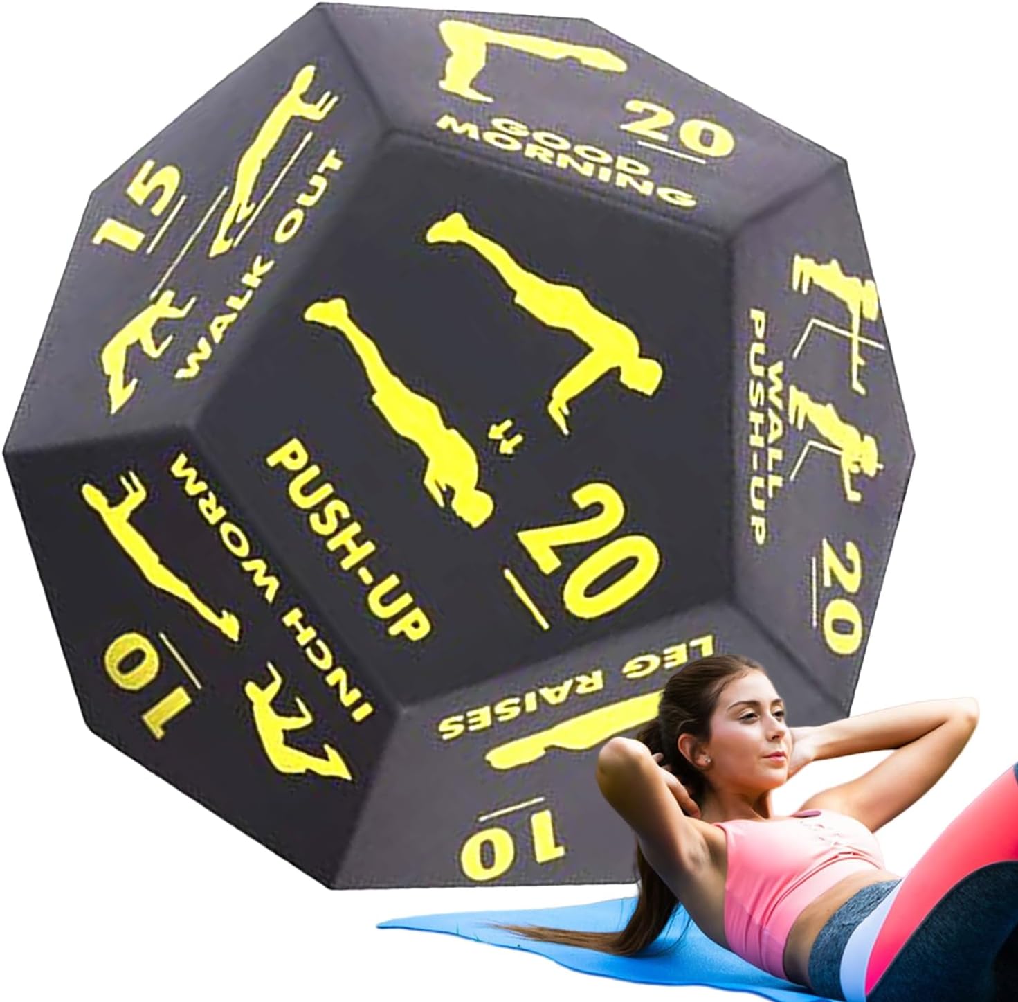 Fitness Würfel, Workout Exercise Cubes, Portable Strength Training Tool,4.72×3.94×3.94in, Bodyweight Challenge Game for Home Gym, Outdoor Travel, Group Sports Team Activities