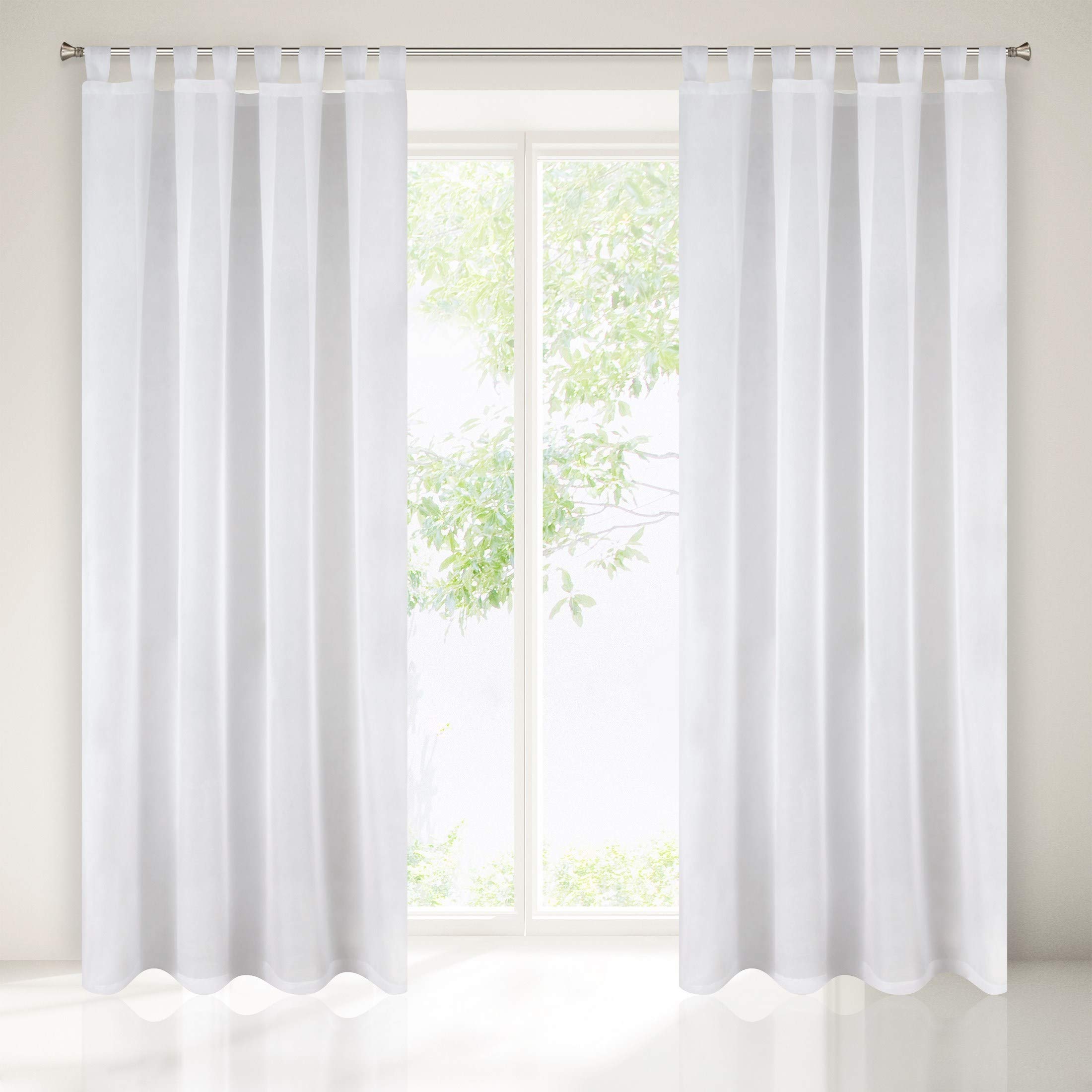 Eurofirany LUCY Voile Curtain, Sheer Curtain with Rufflette Tape - 1 Unit, Bedroom, Living Room, Kitchen, White, 140x250 cm - Image 3