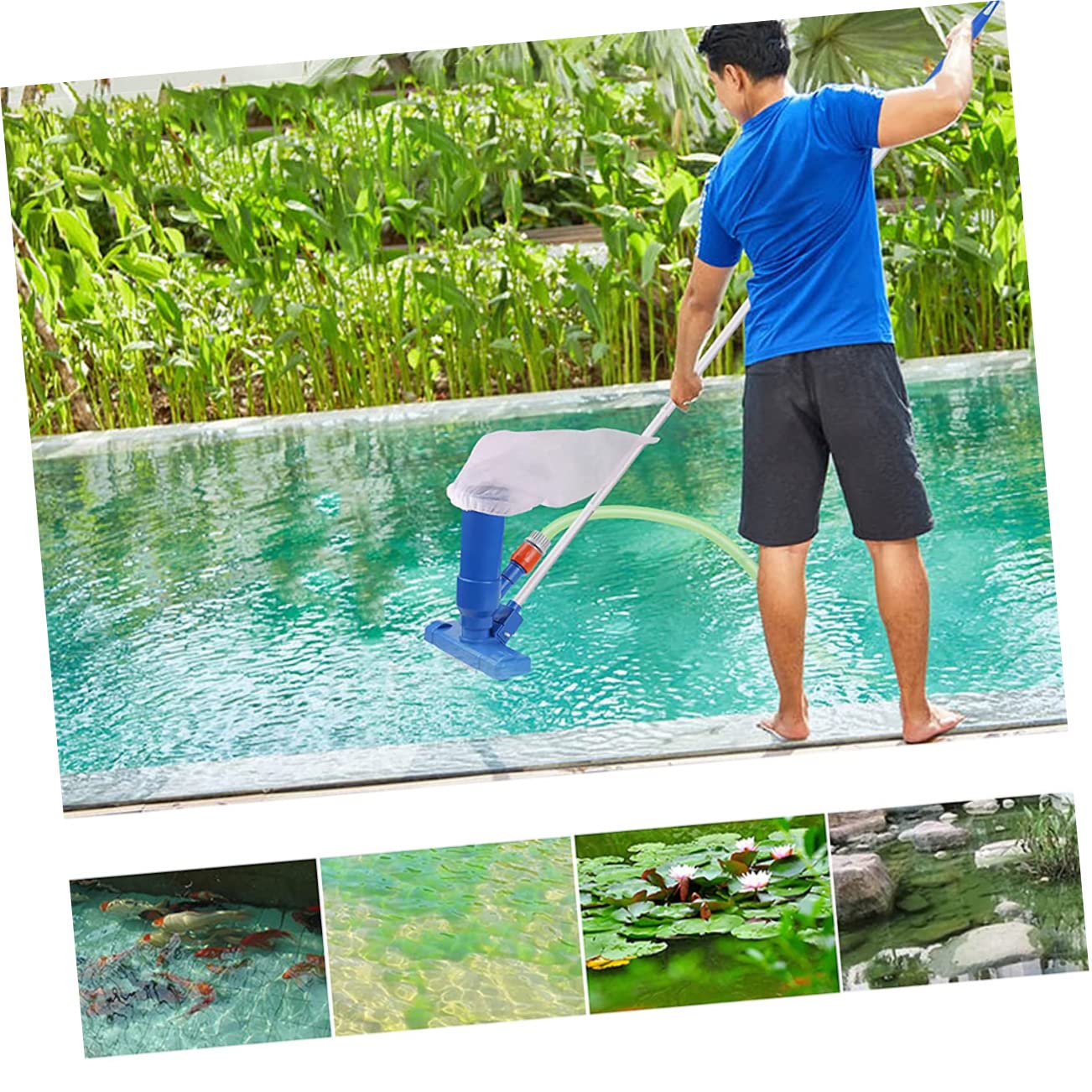 CIYODO Pool Maintenance Kit Tool Set Vacuum Cleaner Skimmer Net Hose Easy to Use