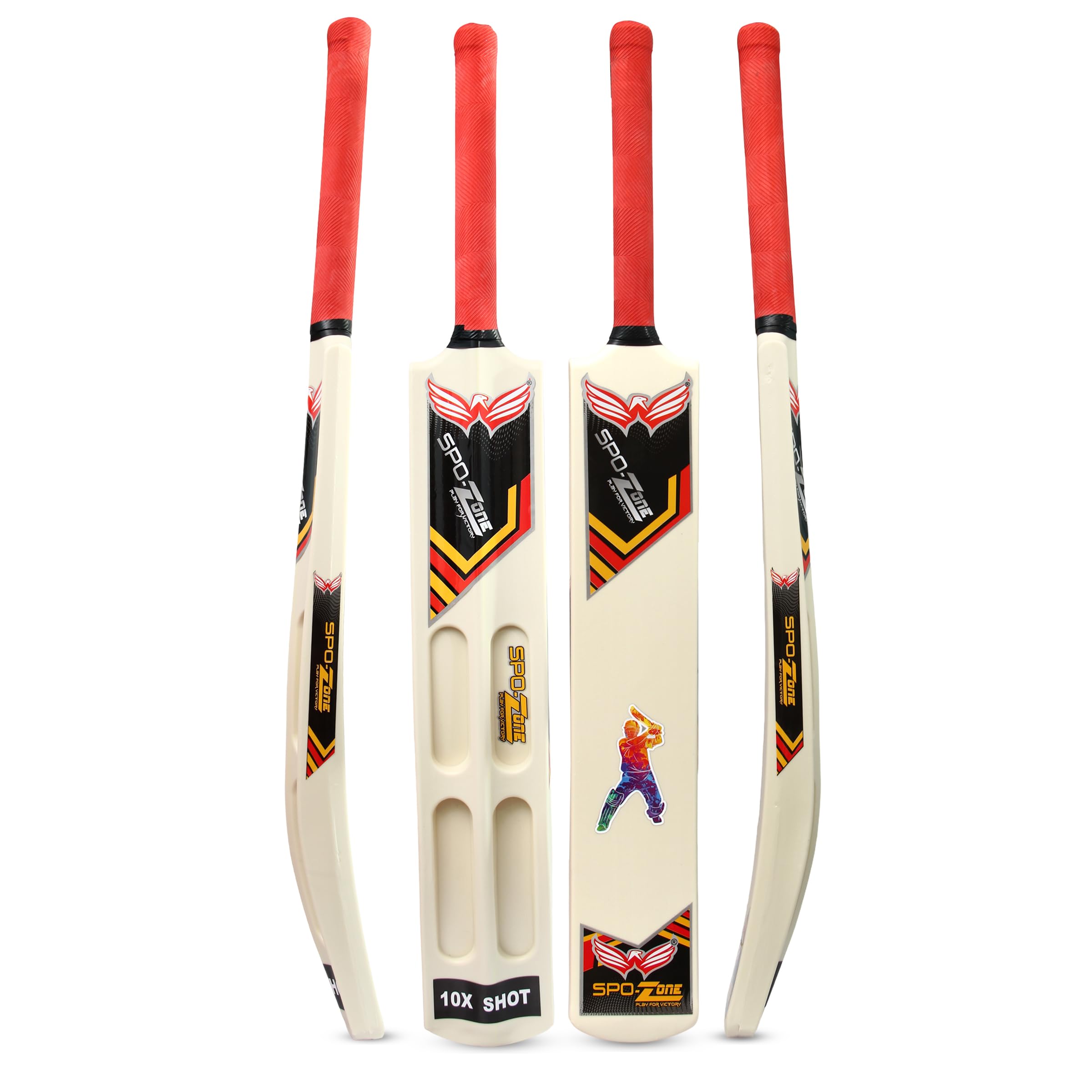 Full Size Cricket Bat, Premium PVC Plastic, Black, Age 15+ Years (Scoop-White-Black)-image-8