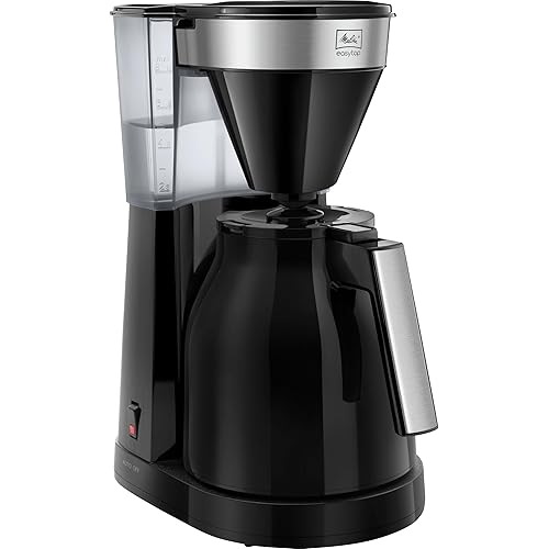 Melitta 1023-08 EasyTop Therm II - Filtered Coffee Pot, 1050, Stainless Steel, Black Plastic