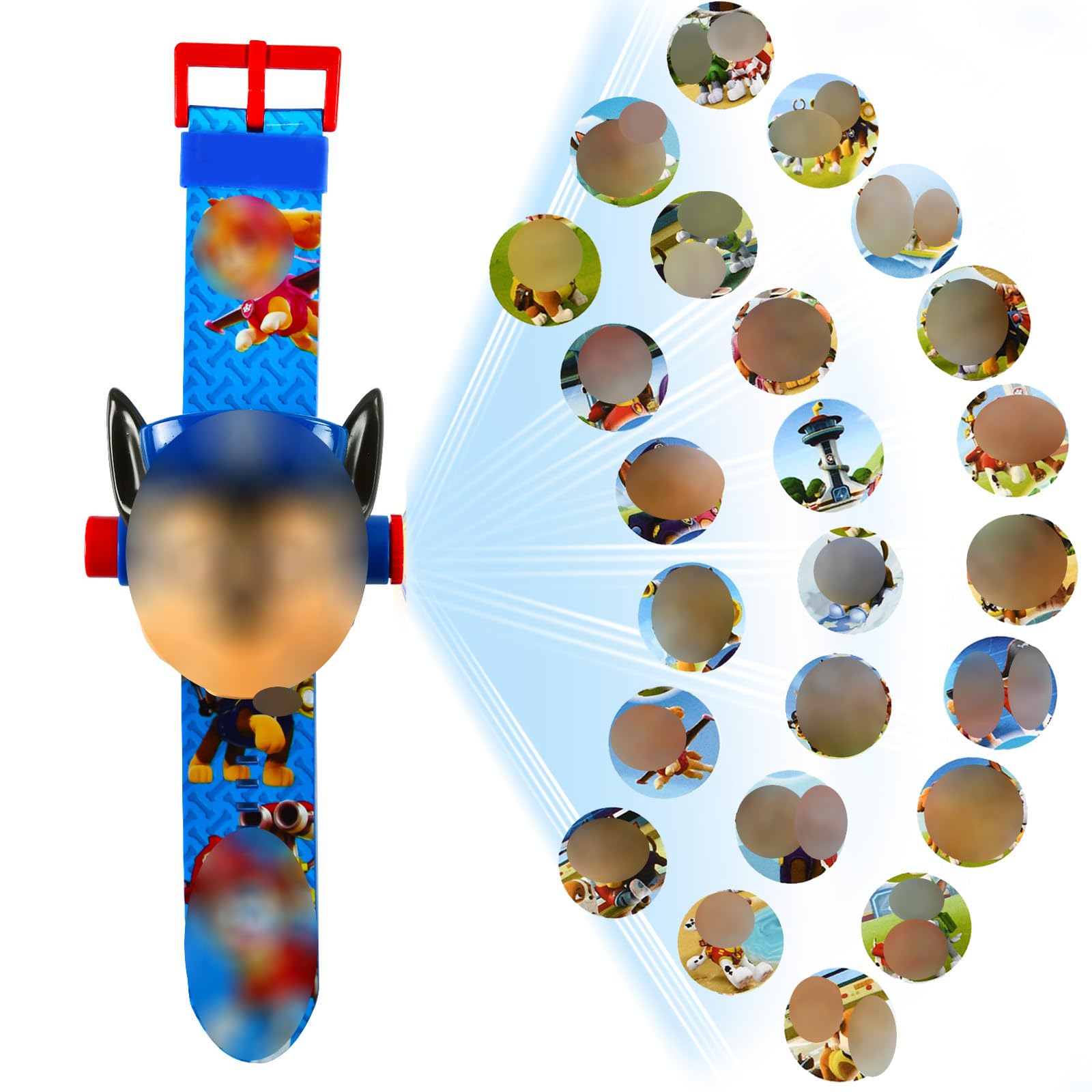 Montre Enfant Projecteur de Poignet Numérique 24 Motifs Projection Dessin Animé Jouet Cadeaux Anniversaire